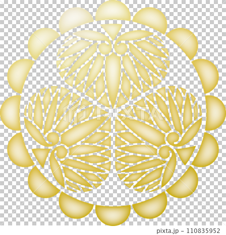 Family crest Takasu three hollyhock [gold] 110835952