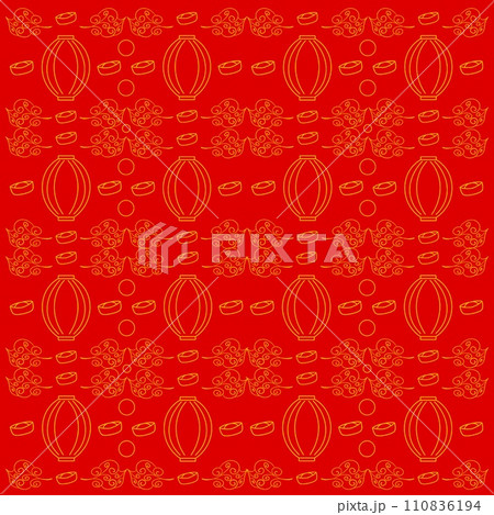 Chinese new year backgrounds. red fabric pattern on a red background. seamless pattern with red colored paper texture. seamless background with gold ornament. Chinese new year backgrounds. red fabric pattern on a red background. seamless pattern with red colored paper texture. seamless background with gold ornament. 110836194