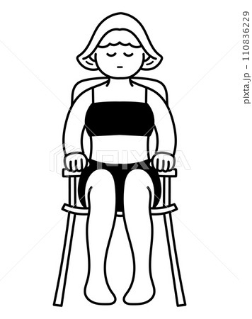 サウナからの外気浴でととのう女性 サウナからの外気浴でととのう女性 110836229