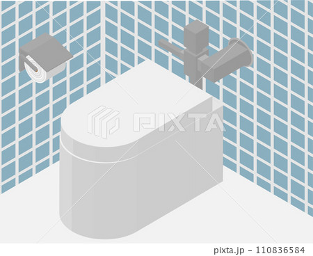 アイソメトリックな公共施設や商業施設にあるトイレのイメージ素材 110836584