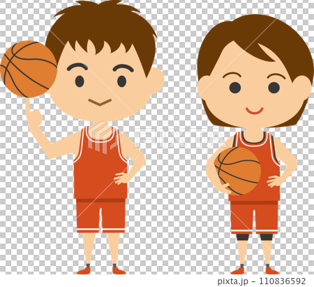 籃球運動員形象圖（男女各一套） 110836592