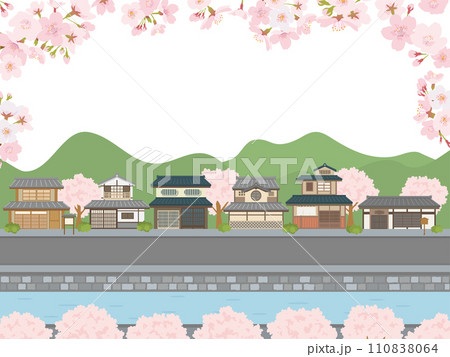 春の町家の風景 春の町家の風景 110838064