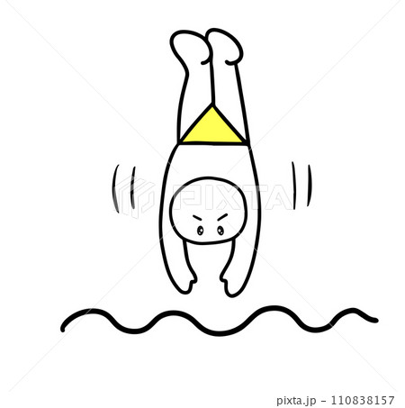 飛び込みをする棒人間 飛び込みをする棒人間 110838157