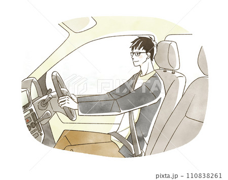 車を運転している男性 車を運転している男性 110838261