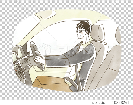 man driving a car man driving a car 110838261