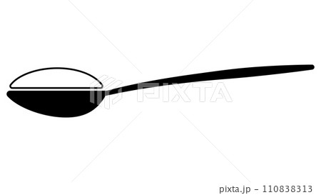 Icon full spoon with slide, sign cooking kitchen full spoon 110838313