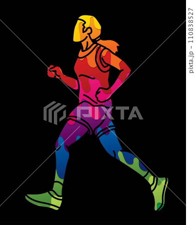 Marathon Runner A Woman Start Running Action Cartoon Sport Graphic Vector Marathon Runner A Woman Start Running Action Cartoon Sport Graphic Vector 110838527