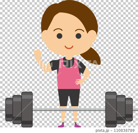 女子ウェイトリフティング選手のイメージイラスト 110838789