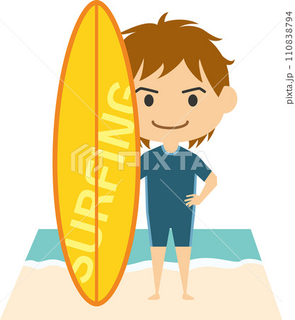 男子サーファーのイメージイラスト 110838794