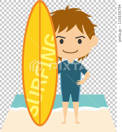 男子サーファーのイメージイラスト 110838794