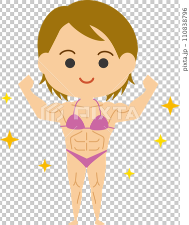 Image illustration of a female body builder Image illustration of a female body builder 110838796