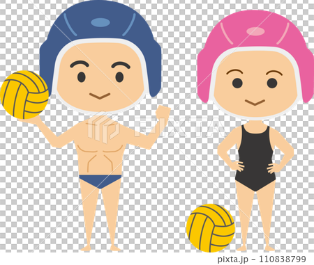 Image illustration of water polo players (male and female set) 110838799