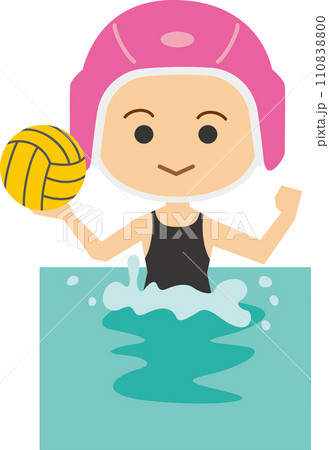 女子水球選手のイメージイラスト 110838800