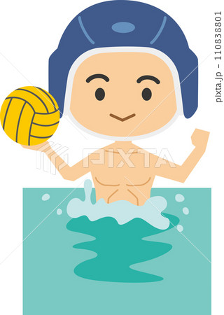 男子水球選手のイメージイラスト 110838801