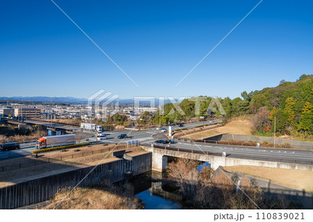 袋井市の小笠山総合運動公園 エコパアリーナ付近から眺めた風景(静岡県) 袋井市の小笠山総合運動公園 エコパアリーナ付近から眺めた風景(静岡県) 110839021