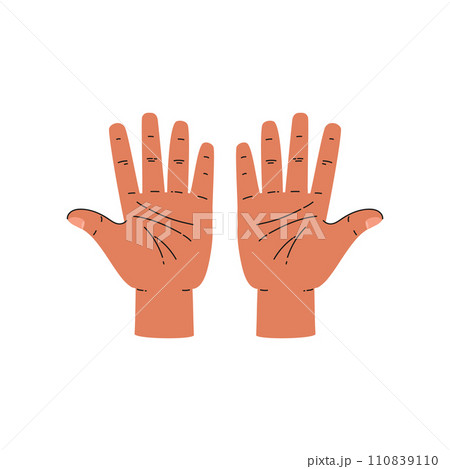 Finger sign ten 10 number, communication gesture, count infographic, hands gesture even number vector illustration Finger sign ten 10 number, communication gesture, count infographic, hands gesture even number vector illustration 110839110