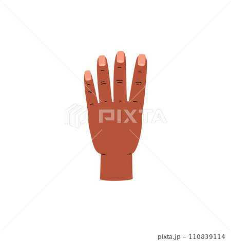 Hand gesture showing number four. Counting with hand fingers method. Hand gesture showing number four. Counting with hand fingers method. 110839114