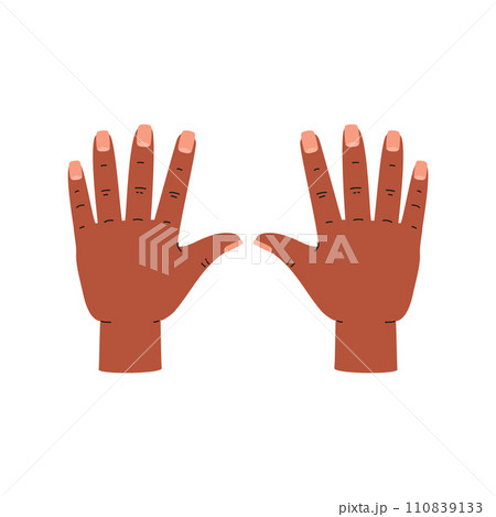 Hand gesture showing number ten. Counting with hand fingers method. Hand gesture showing number ten. Counting with hand fingers method. 110839133