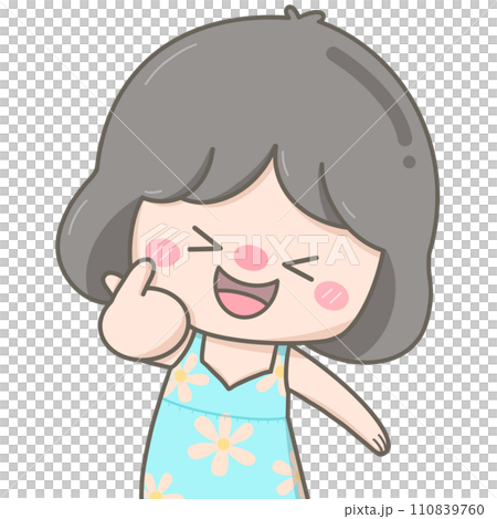Cute little girl showing finger sign mini heart I love you Cute little girl showing finger sign mini heart I love you 110839760