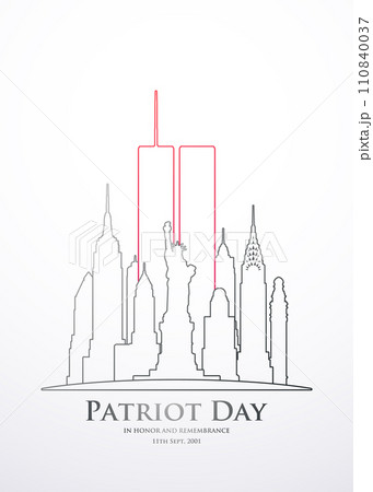 911 Patriot Day vertical banner.  110840037