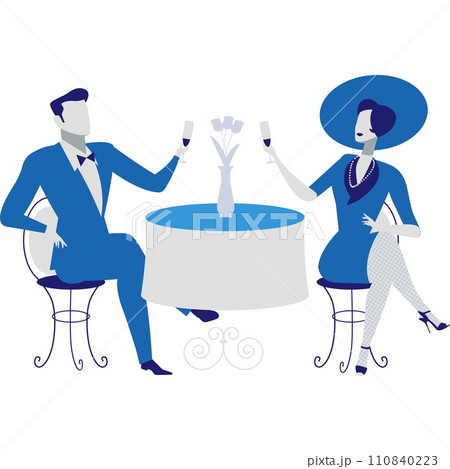 Man and woman romantic date vector icon Man and woman romantic date vector icon 110840223