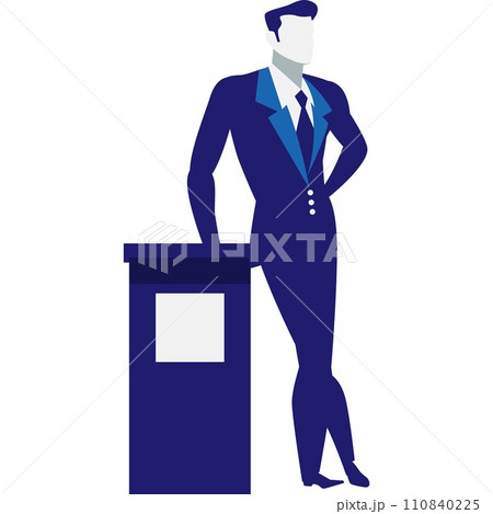 Business person in suit presentation vector icon Business person in suit presentation vector icon 110840225