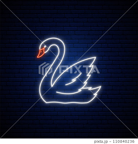 Neon Swan icon. Neon Swan icon. 110840236