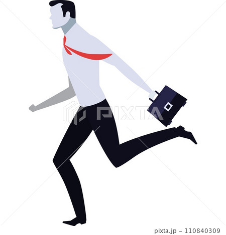 Vector employee flat busy businessman late icon Vector employee flat busy businessman late icon 110840309