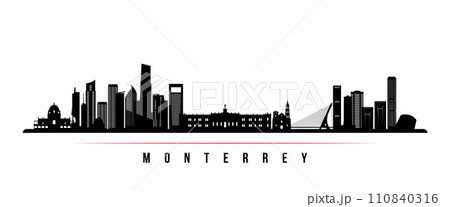 Monterrey skyline horizontal banner.  110840316
