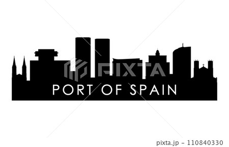 Port of Spain skyline silhouette.  110840330