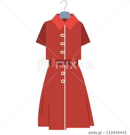 Woman dress vector female fashion clothes icon Woman dress vector female fashion clothes icon 110840441