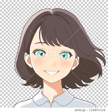 微笑的女性插畫（AI生成圖像） 110841128
