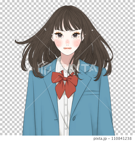 涙を流す女子高校生　桜なしver 110841238