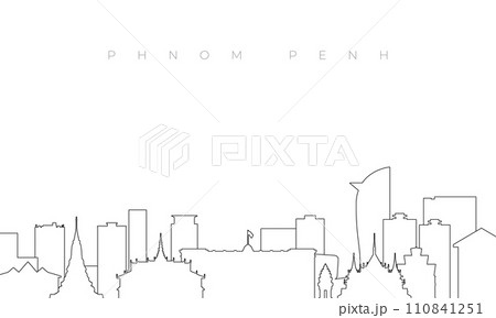 Outline Phnom Penh skyline. Outline Phnom Penh skyline. 110841251