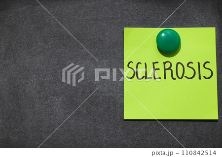 Inscription sclerosis on a piece of paper 110842514