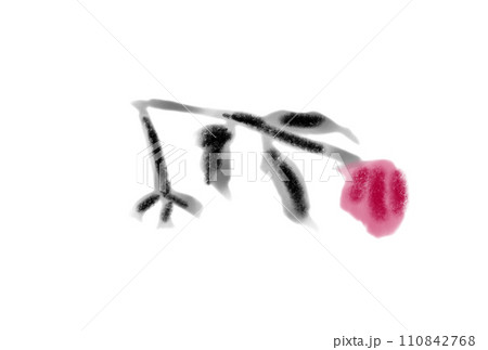 水彩画風の枯れた花 110842768