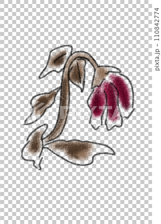 枯萎的花朵插畫 枯萎的花朵插畫 110842774