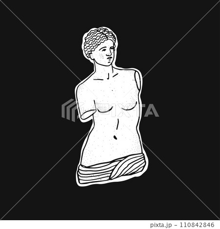Ancient Greek linocut of the Roman goddess of love 110842846