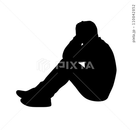 Sad man sitting and holding head, worried about something, man feeling upset, sad, unhappy or disappoint crying lonely Sad man sitting and holding head, worried about something, man feeling upset, sad, unhappy or disappoint crying lonely 110842852