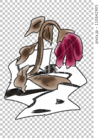 龜裂的大地和凋零的花朵 110842905