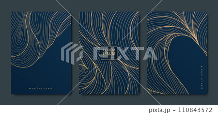 Vector set of gold pattern backgrounds, wave...のイラスト素材 [110843572] - PIXTA