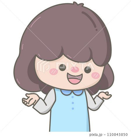 Cute pastel little girl shrugging Cute pastel little girl shrugging 110843850