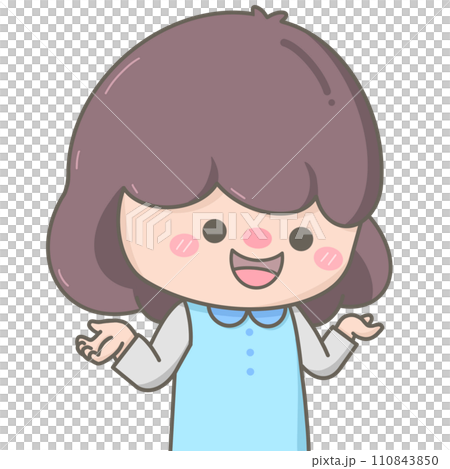 Cute pastel little girl shrugging Cute pastel little girl shrugging 110843850