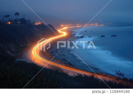 AI-generated content. Street light traffic. City scape background. Generative AI 110844180