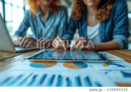AI-generated content. Business finance chart document report. Generative AI 110844314