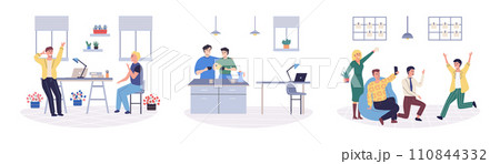 Office rest vector illustration. Engaging in recreational activities during breaks promotes sense unity and harmony within office community The office rest metaphor highlights importance finding inner 110844332