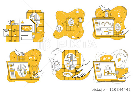 Data analytics vector illustration. Stock market data, like tapestry, unfolds under analytical gaze financial experts Business, finance, and industry converge at crossroads data analytics mastery 110844443