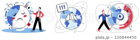 Hot climate vector illustration. The warming symphony atmosphere underscores urgency addressing hot climate issue High temperatures worldwide echo pervasive challenge a resounding call to combat hot Hot climate vector illustration. The warming symphony atmosphere underscores urgency addressing hot climate issue High temperatures worldwide echo pervasive challenge a resounding call to combat hot 110844450