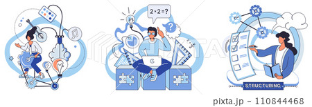 Process optimization vector illustration. Planning is foundation on which successful process optimization is built The concept efficiency is central to success process optimization 110844468