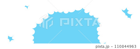 Clouds wide arch bordering. Painted white clouds on blue background. Simple vector illustration Clouds wide arch bordering. Painted white clouds on blue background. Simple vector illustration 110844963